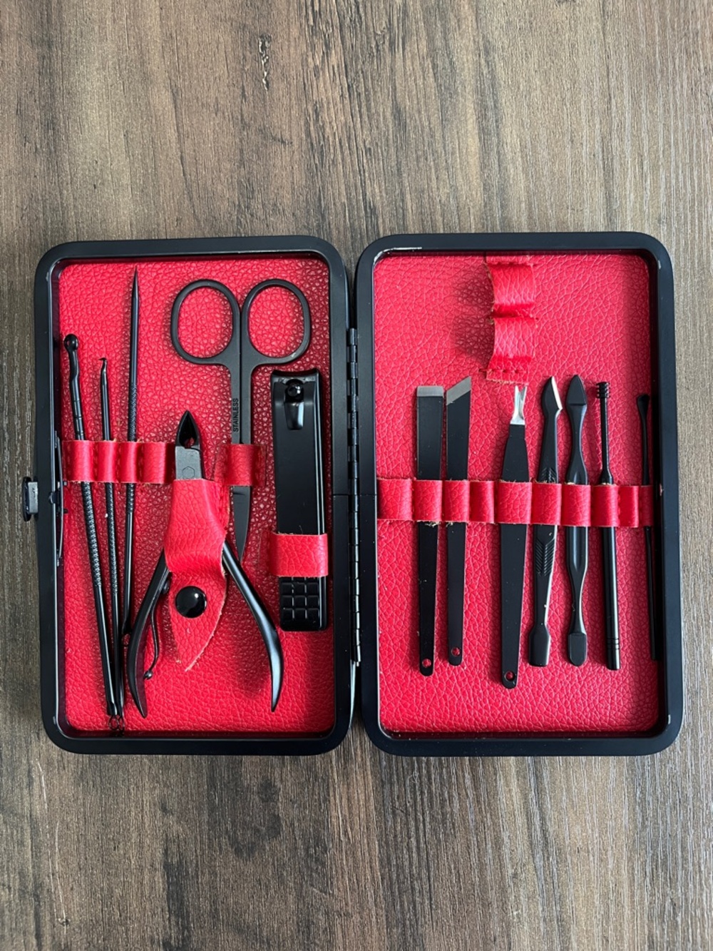 13-Piece Red & Black Manicure Set